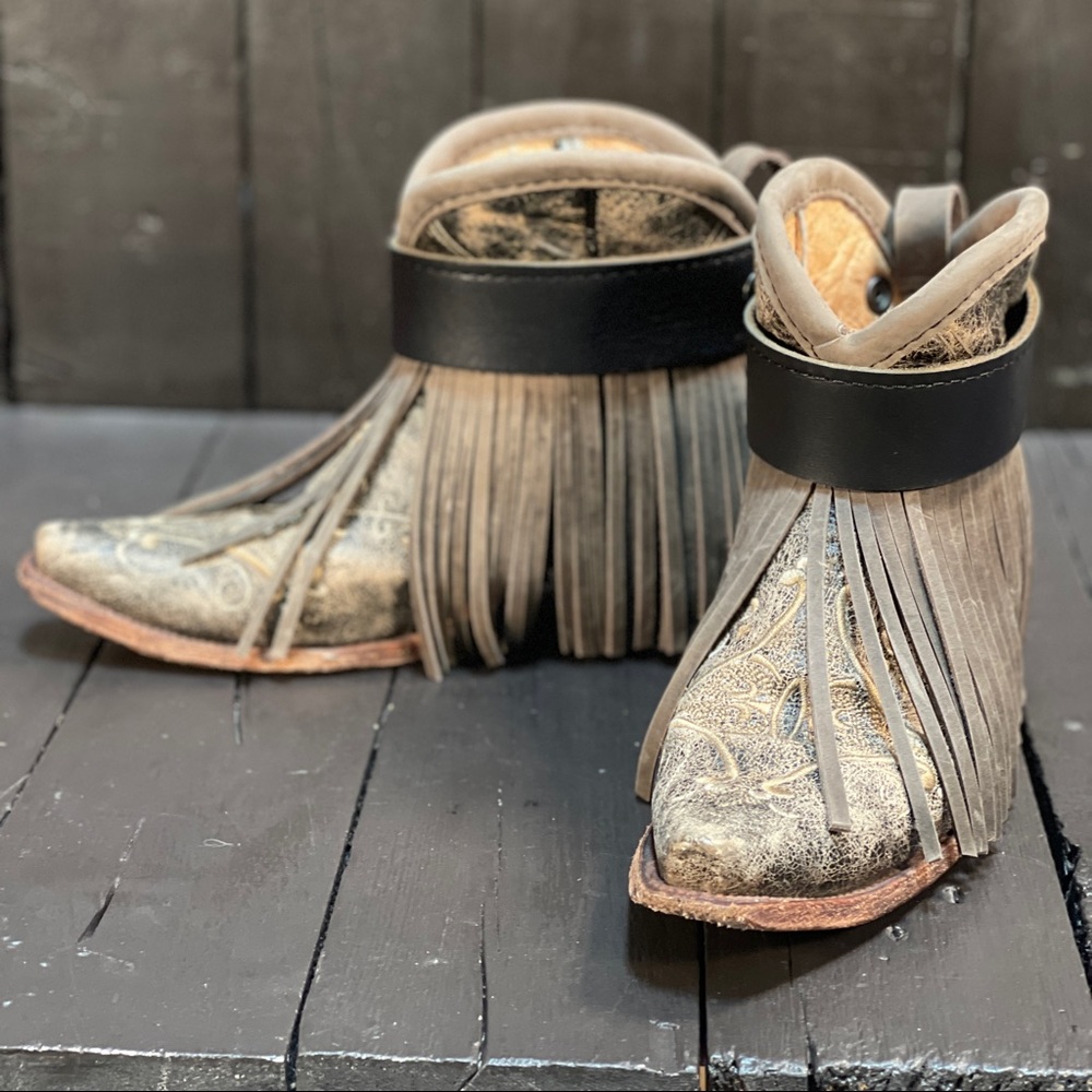Upcycled Corral Boots, turn tall boots into ankle boots.